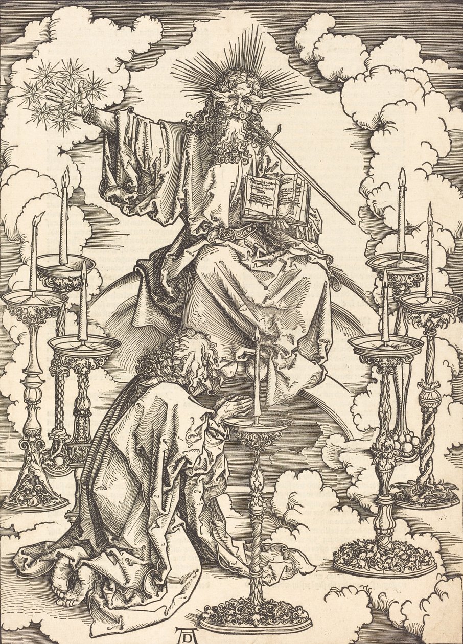 A Visão dos Sete Castiçais, provavelmente c. 14961498. de Albrecht Dürer