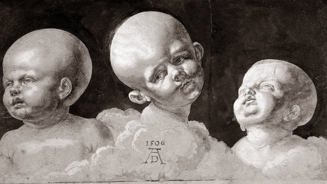 Três cabeças de crianças, 1506 de Albrecht Dürer