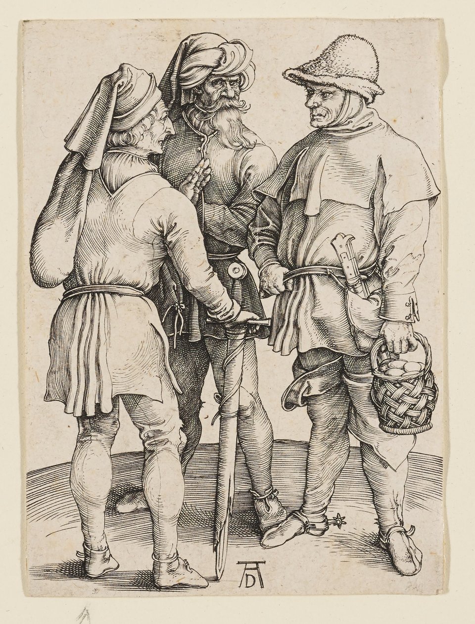 Três camponeses no mercado de Albrecht Dürer