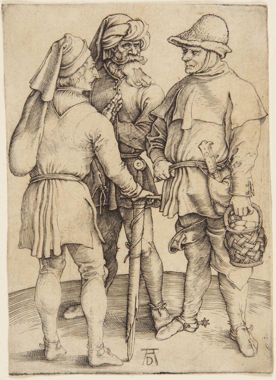 Três camponeses em conversa de Albrecht Dürer