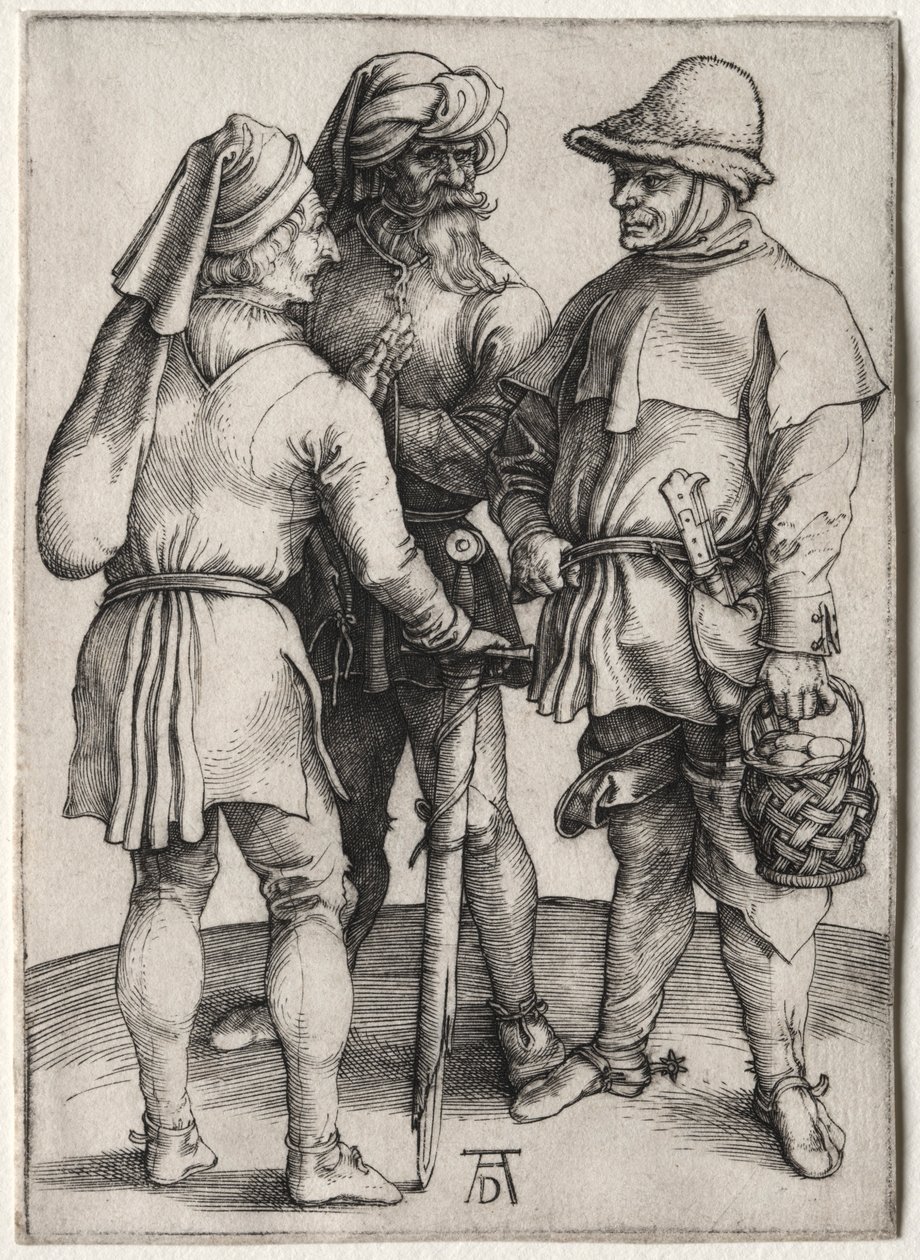 Três camponeses em conversa, c. 1497 de Albrecht Dürer