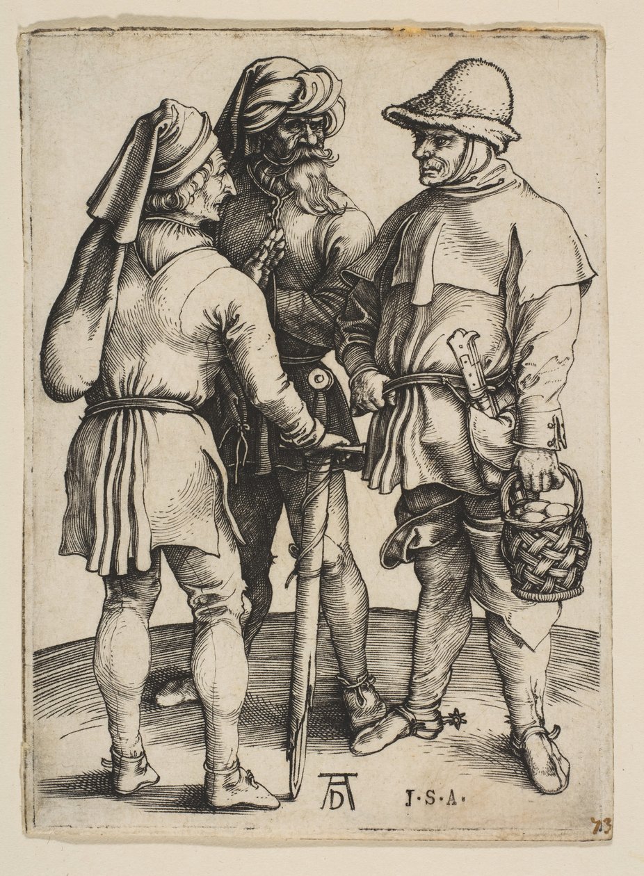 Três Camponeses em Conversação, ca. 1497 de Albrecht Dürer