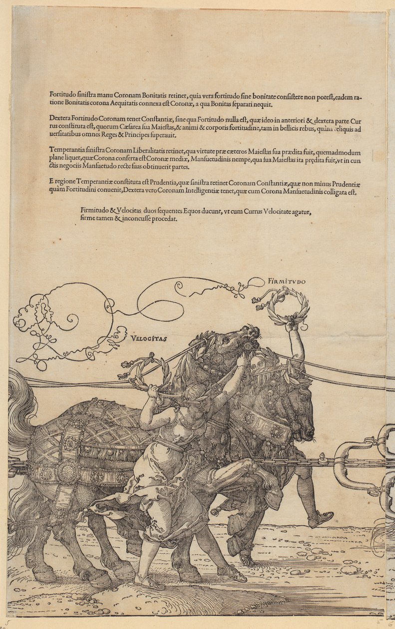 Velocitas, prancha 5 da série «O Grande Carro Triunfal» de Albrecht Dürer