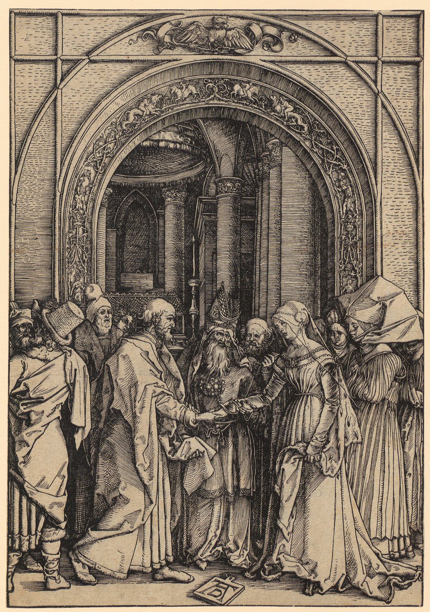 Noivado de Maria, página 7 da série «A Vida de Maria» de Albrecht Dürer