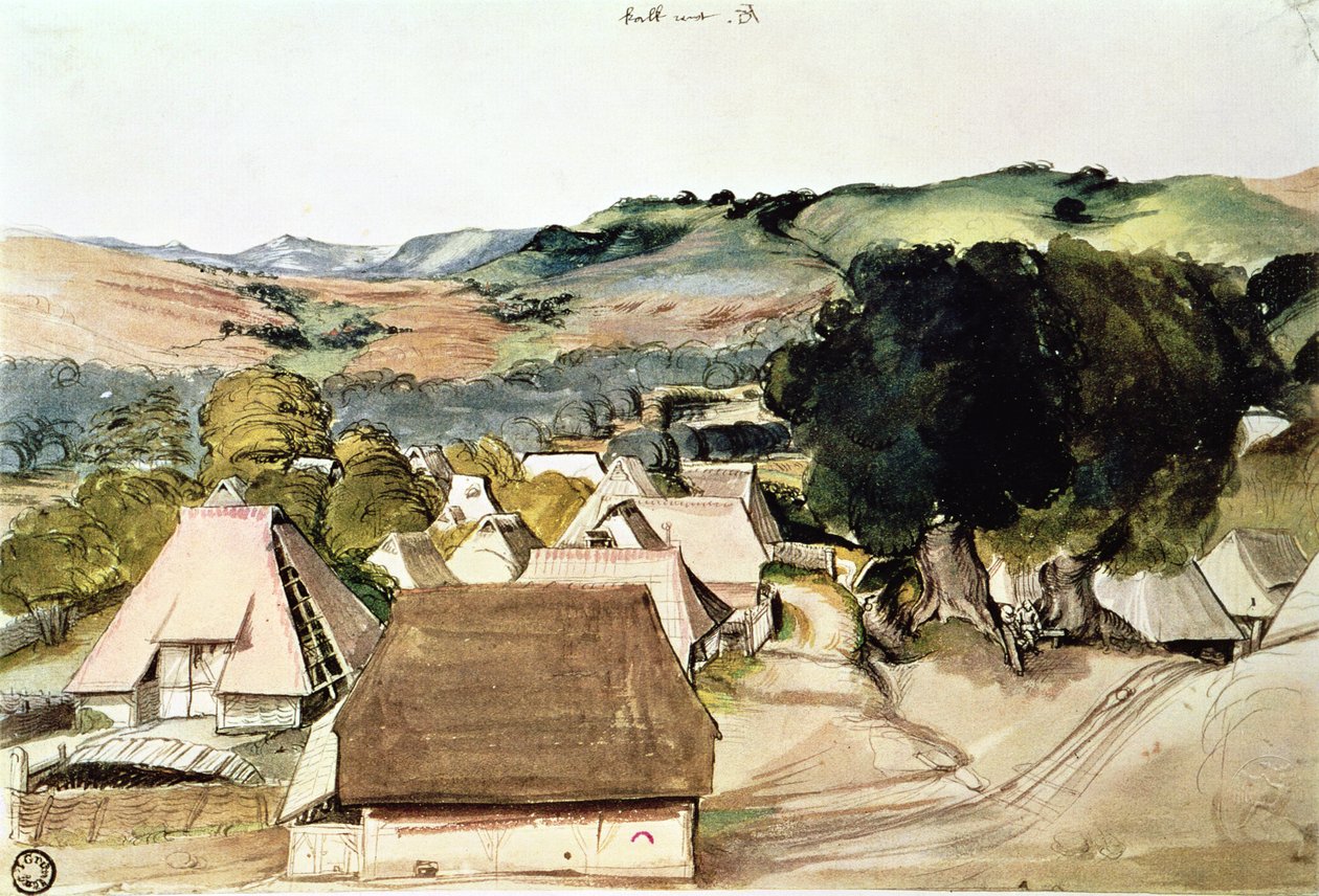 Vista de Kachreuth, perto de Nuremberg, 1511 (wc no papel) de Albrecht Dürer