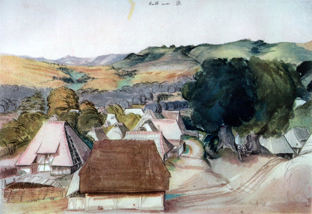 Vista de Kachreuth, perto de Nuremberg, 1511, 1936 de Albrecht Dürer