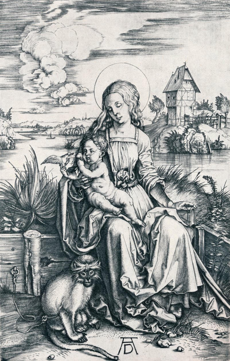 Virgem e criança com um macaco, 1506 1906 de Albrecht Dürer