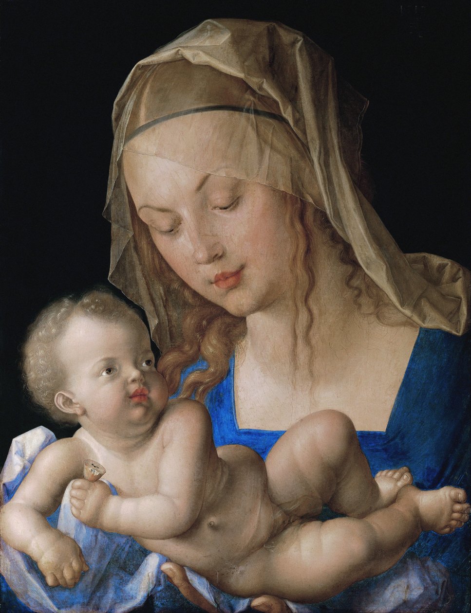 Virgem e menino com uma pera de Albrecht Dürer