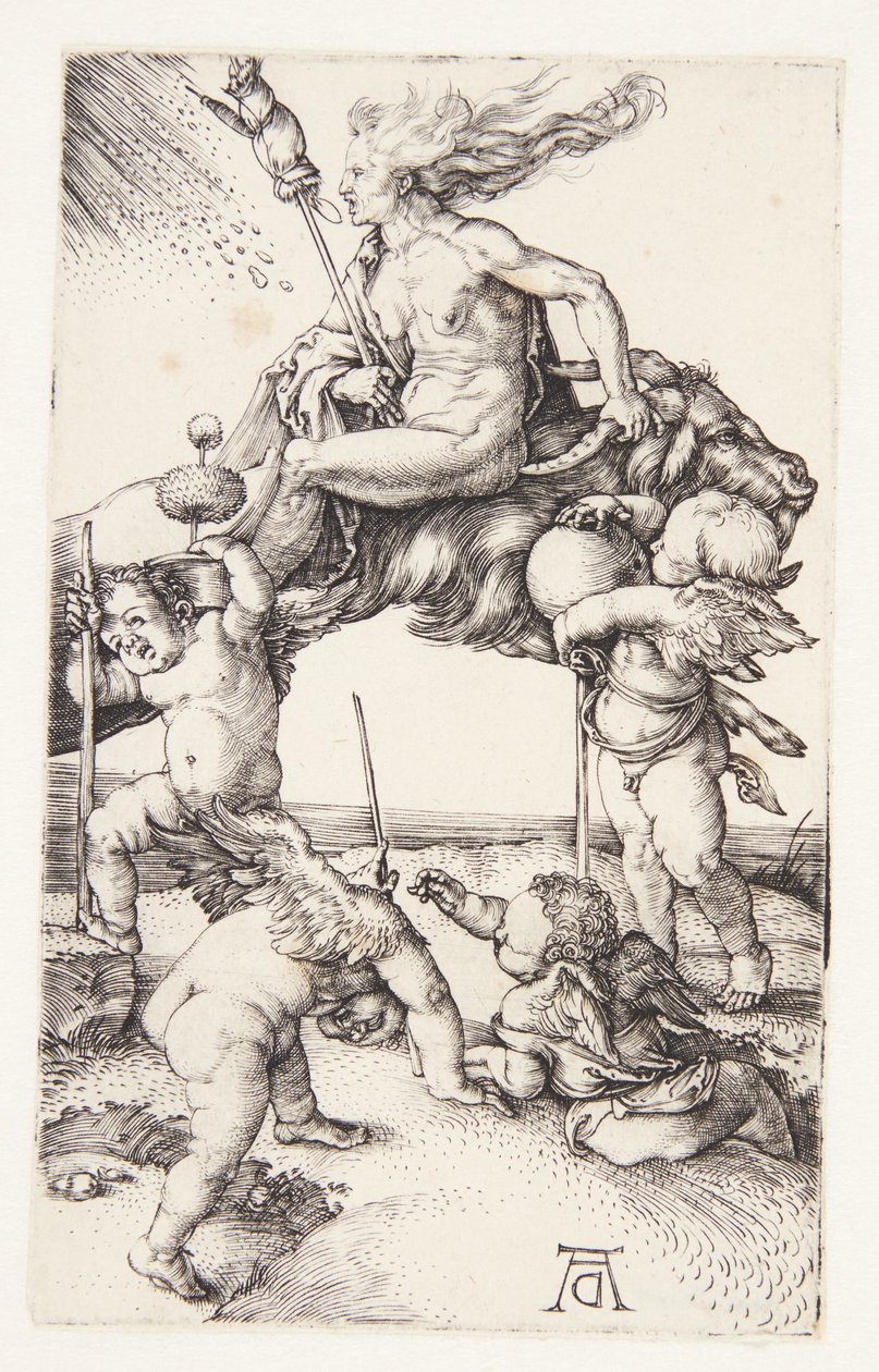 Bruxa andando para trás em uma cabra de Albrecht Dürer