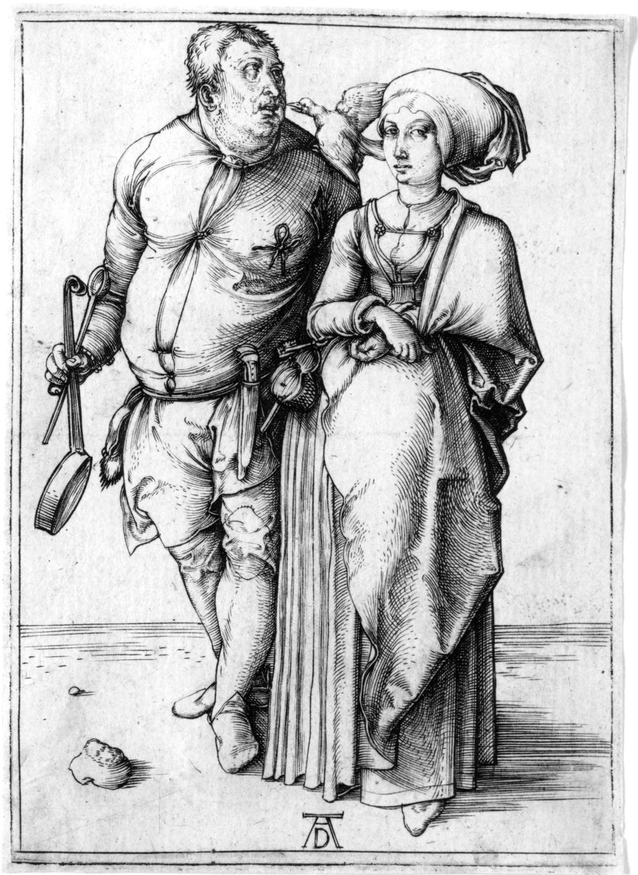 Um cozinheiro e sua esposa, c.1496 (gravura) de Albrecht Dürer