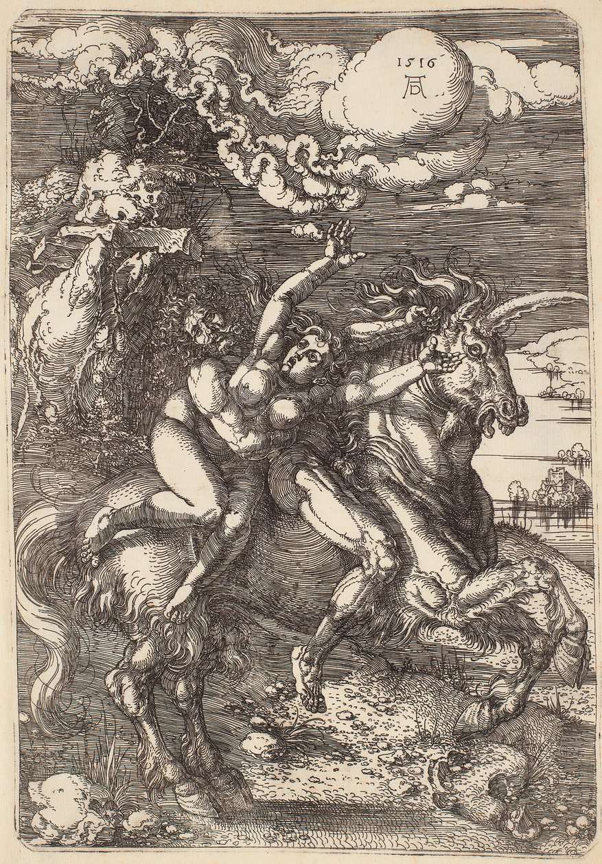 Rapto em um unicórnio de Albrecht Dürer