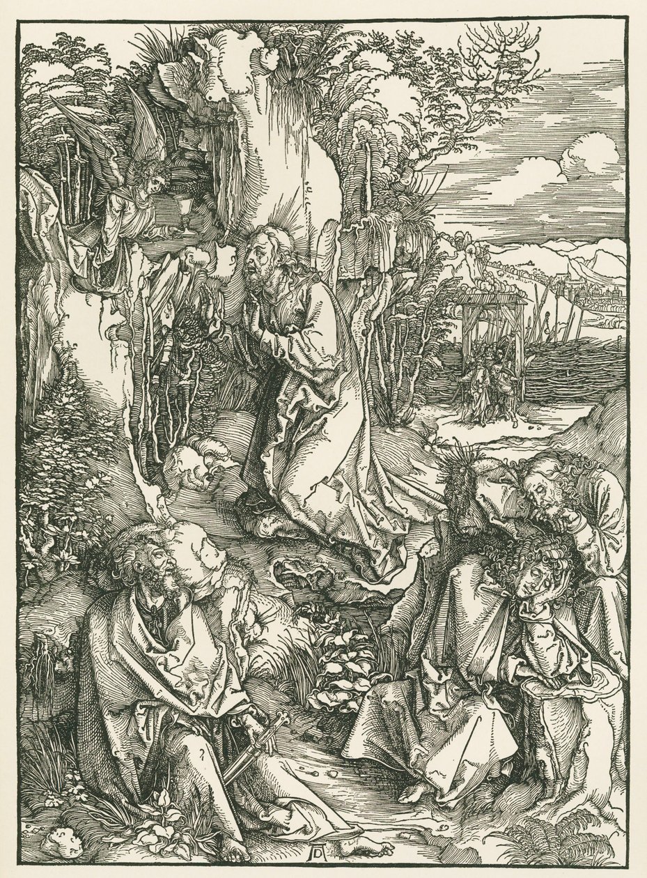 Agonia no Jardim - Cristo no Monte das Oliveiras, c.1496-97 (xilogravura) de Albrecht Dürer or Duerer