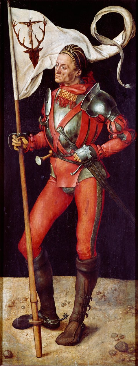 Altarpiece Paumgartner: Pintura "Santo Eustáquio" de Albrecht Durer (1471-1528) 1504 aproximadamente. Sol. 157x61 cm Munique, Alte Pinakothek de Albrecht Dürer