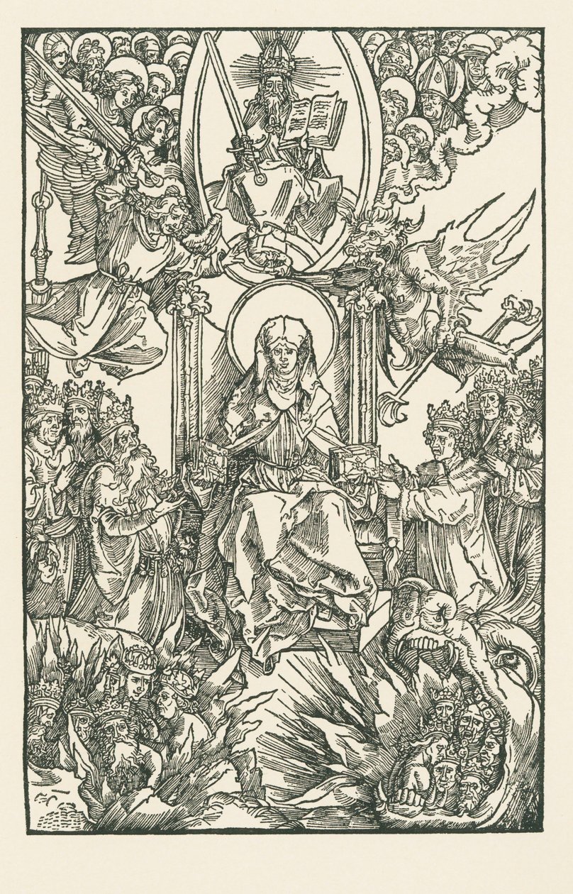 Birgitta oferece as suas obras ao Imperador, Reis e Príncipes de Albrecht Dürer or Duerer