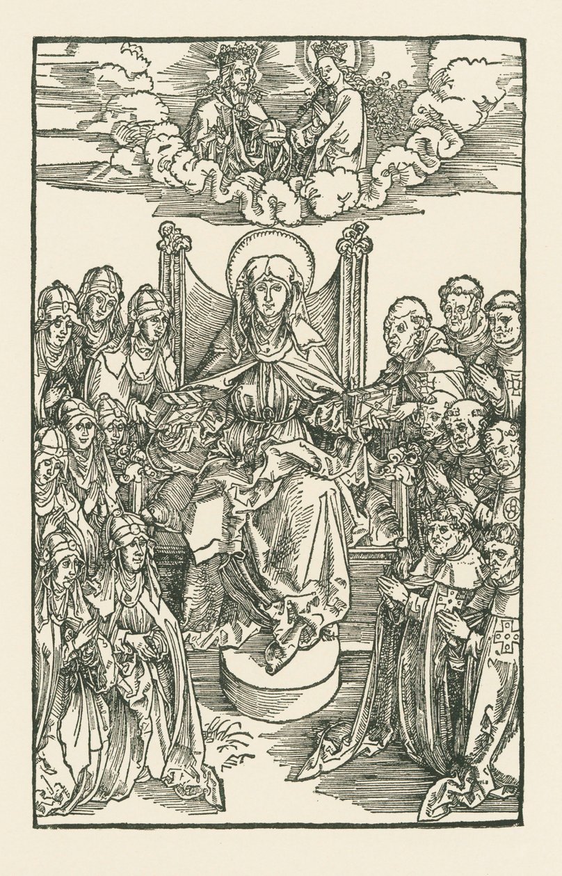 Birgitta rodeada de freiras e monges de Albrecht Dürer or Duerer