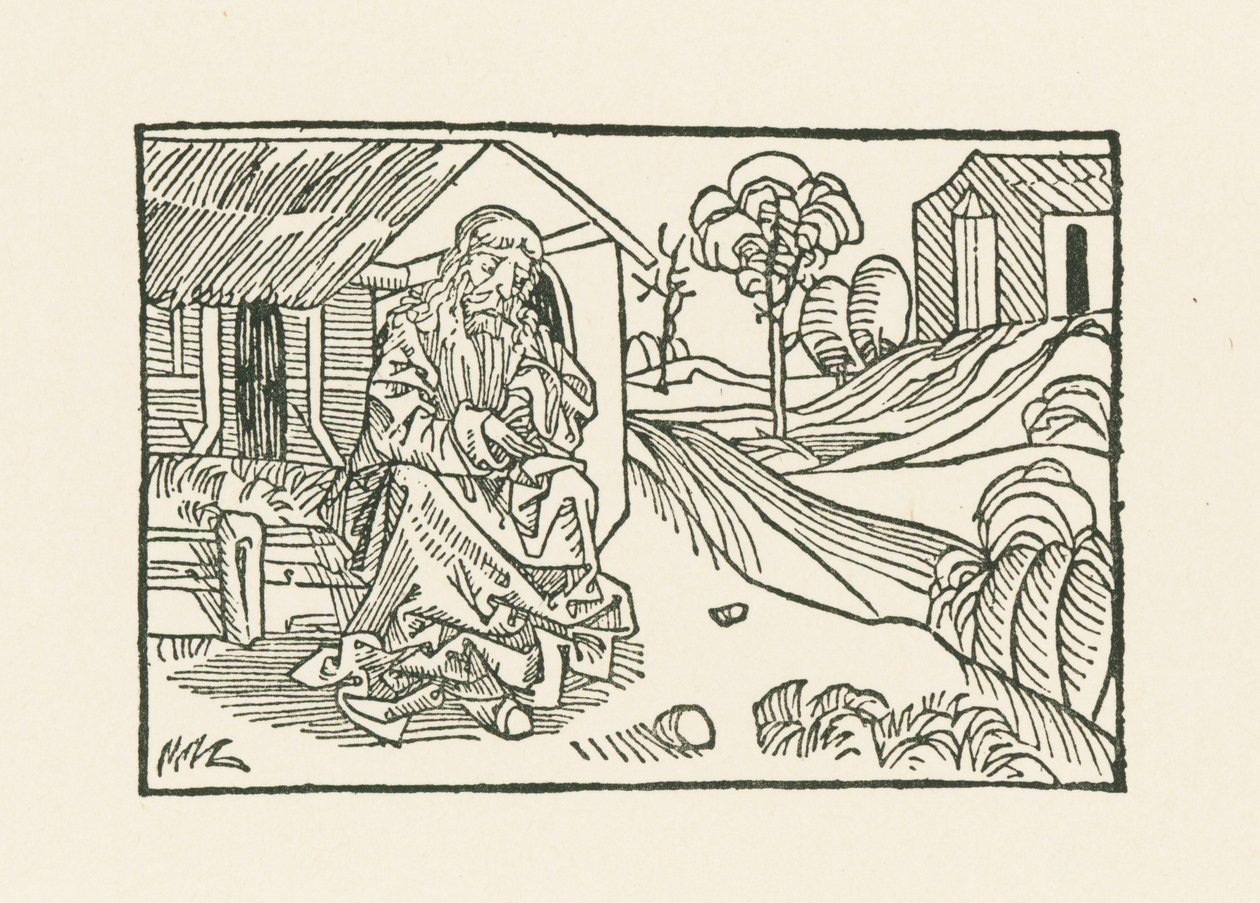 O irmão Claus em frente à cabana de Albrecht Dürer or Duerer