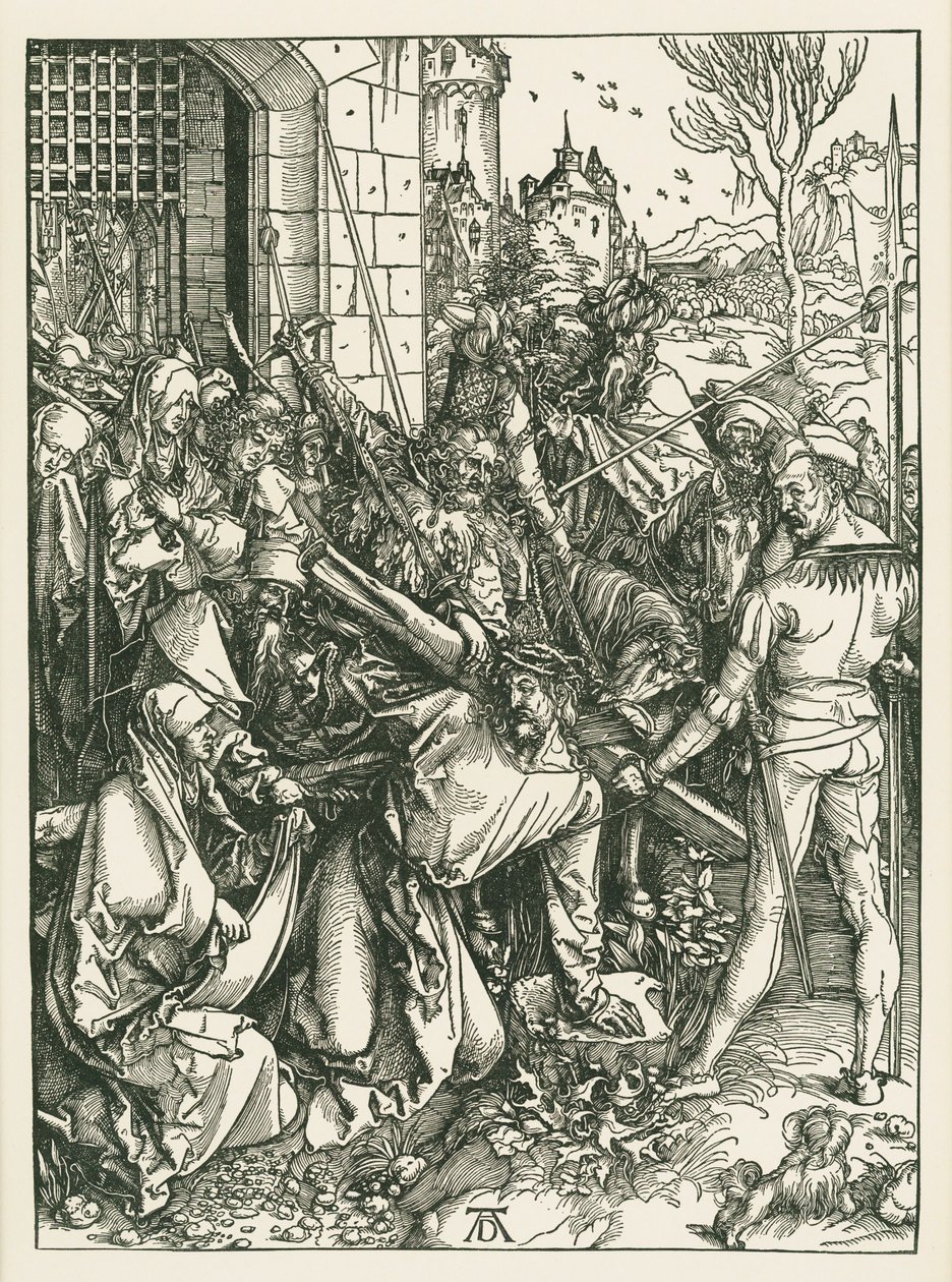 Cristo carregando a cruz, c.1498-99 (xilogravura) de Albrecht Dürer or Duerer