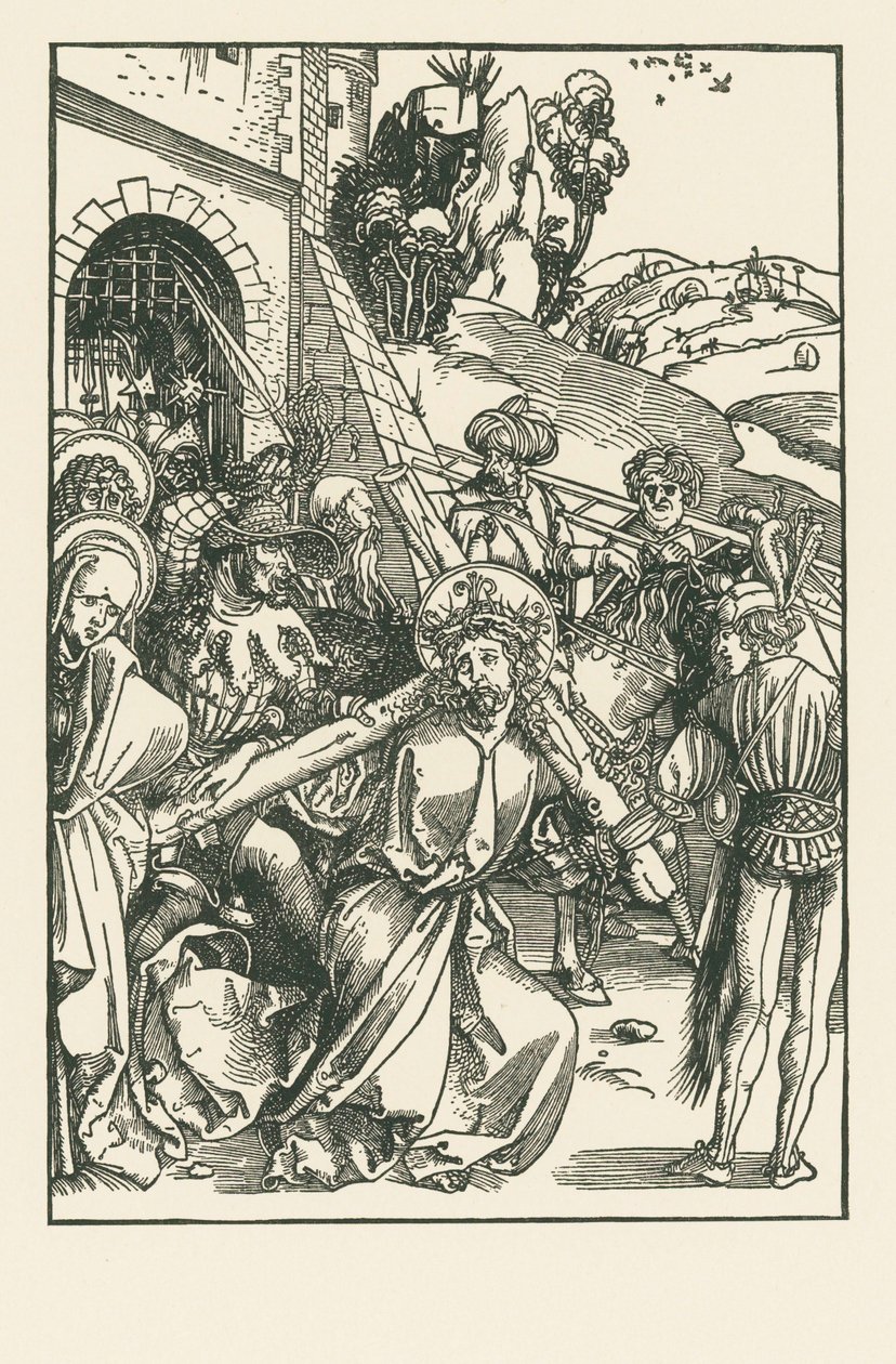 Cristo carregando a cruz, c.1500 (xilogravura) de Albrecht Dürer or Duerer