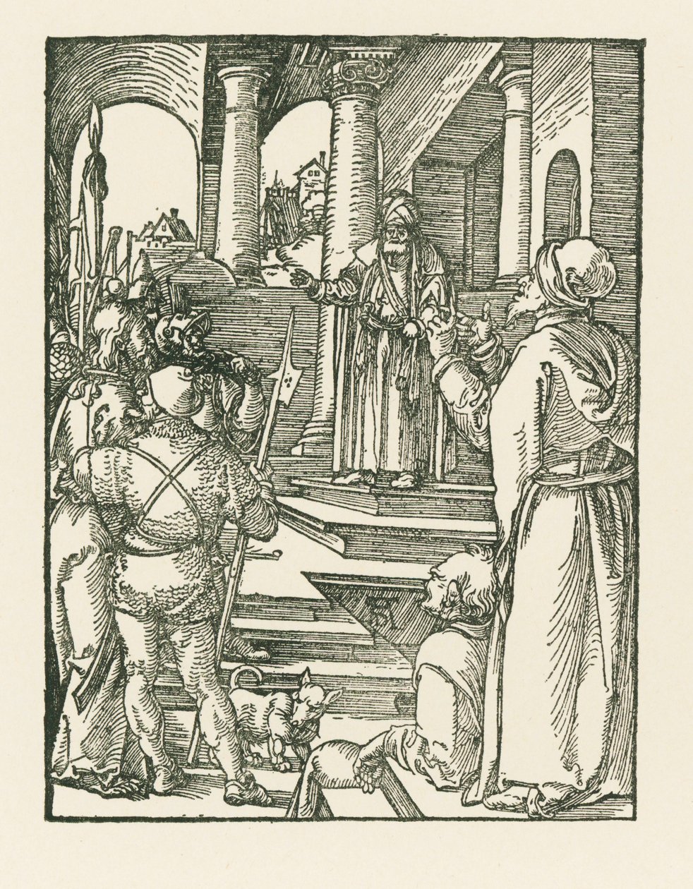 Cristo perante Pilatos, c.1508-09 (xilogravura) de Albrecht Dürer or Duerer
