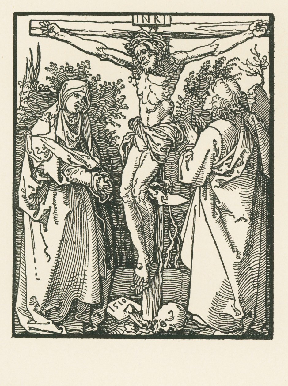Cristo na cruz com a Virgem Maria e São João de Albrecht Dürer or Duerer