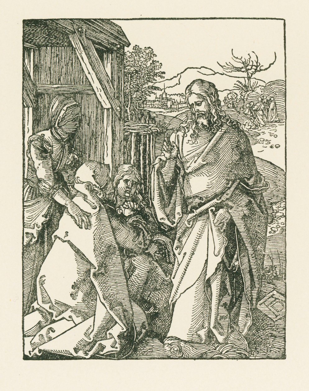 Cristo despedindo-se da sua Mãe, c.1508-09 (xilogravura) de Albrecht Dürer or Duerer