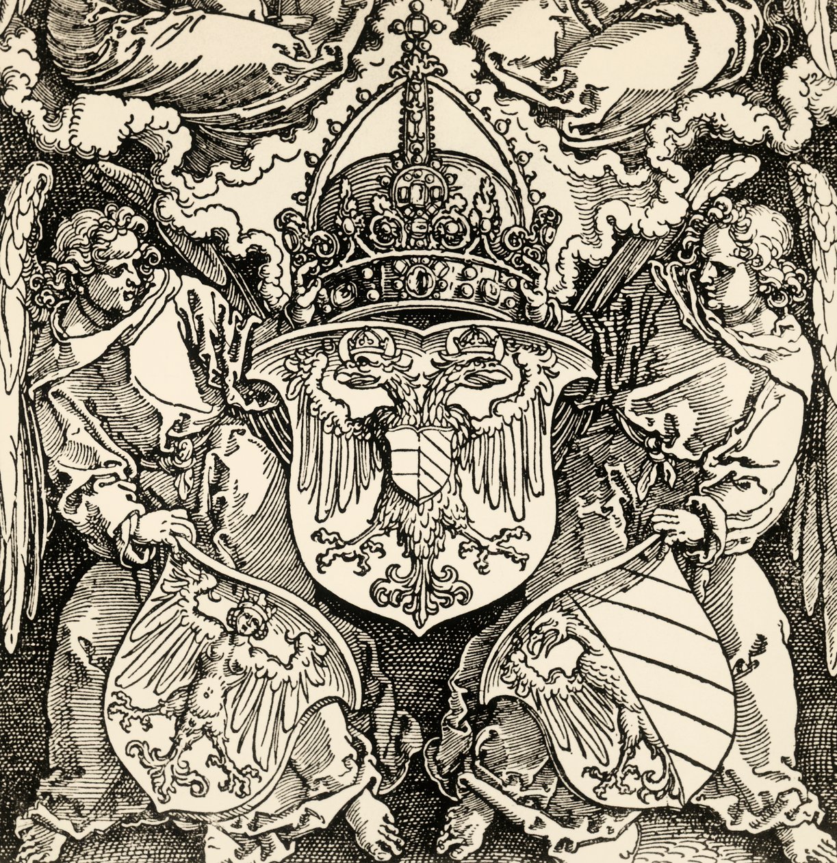 Brasão do império germânico, de Albrecht Durer (1471-1528), gravura, Alemanha de Albrecht Dürer