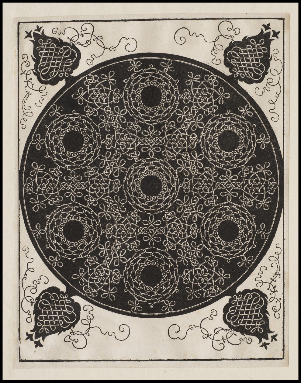 Quarto nó, 7 grupos circulares de nós com centros pretos, c.1506 de Albrecht Dürer