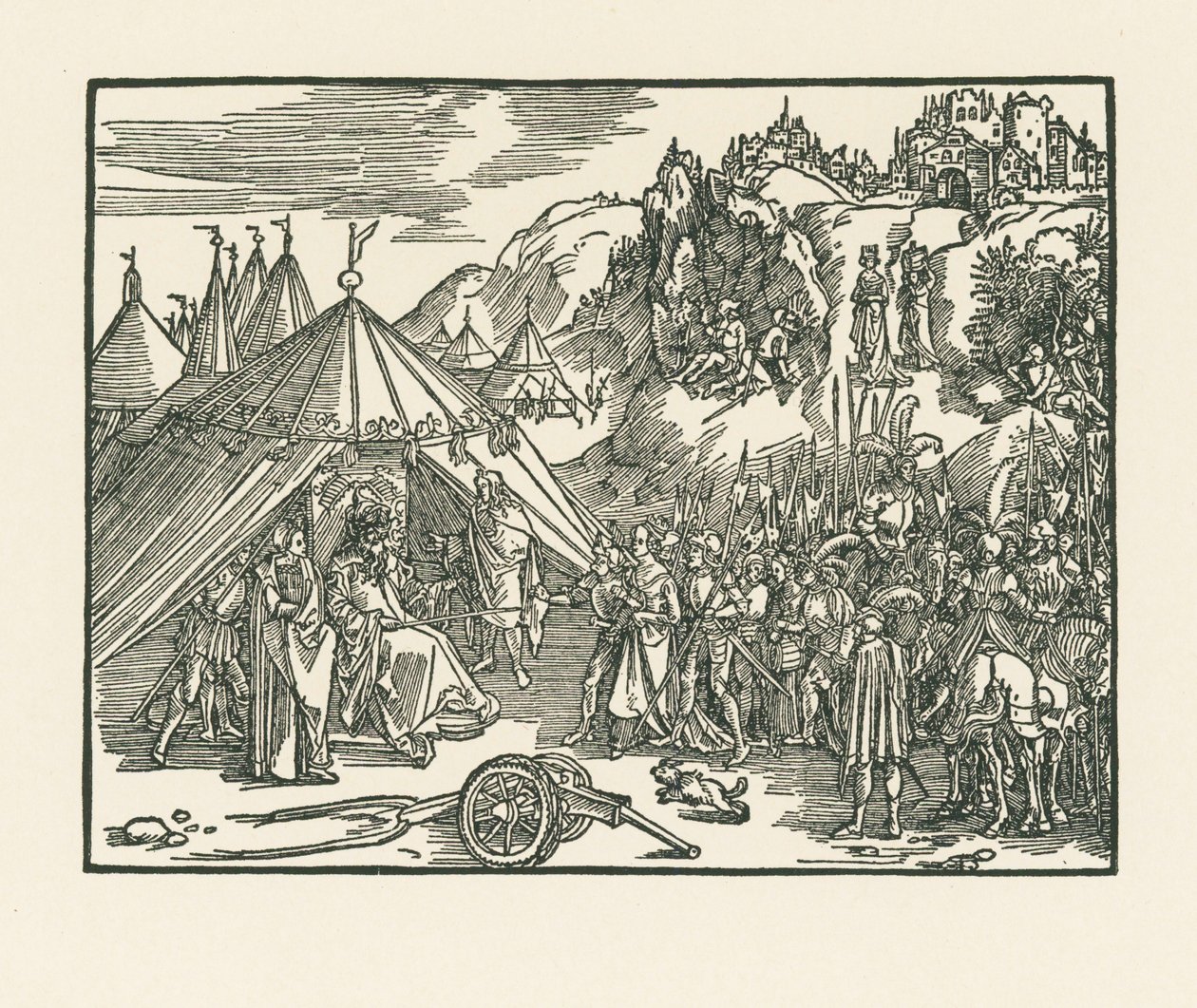 Judite é levada para o acampamento de Holofernes de Albrecht Dürer or Duerer