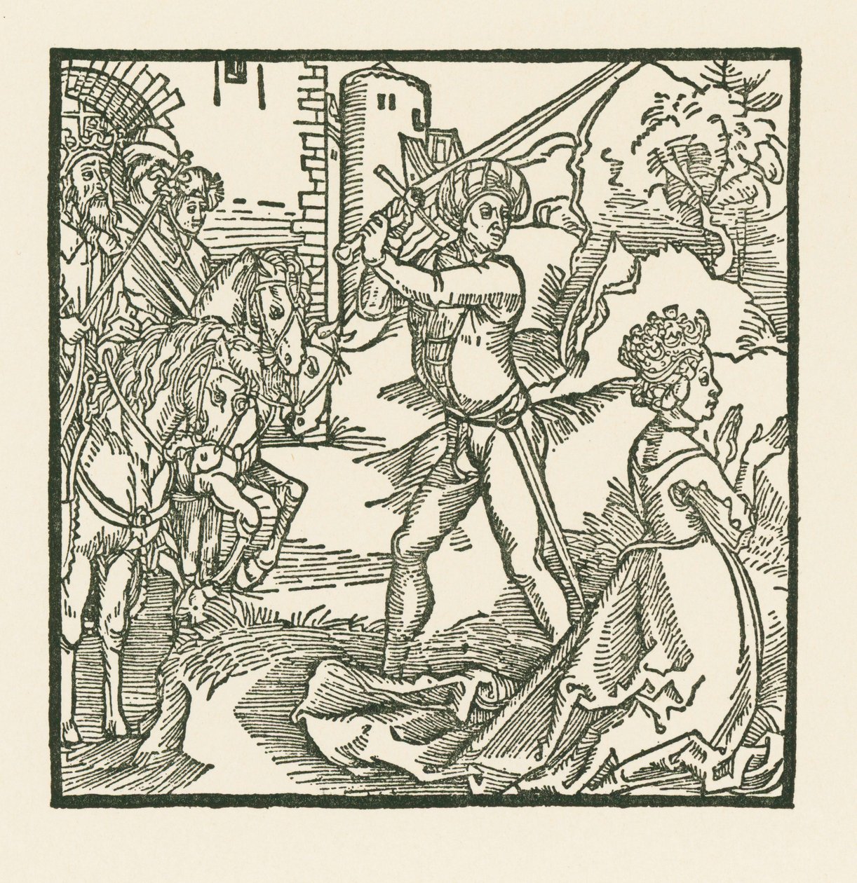 O rei Jeú manda decapitar a sua mulher Jezabel de Albrecht Dürer or Duerer