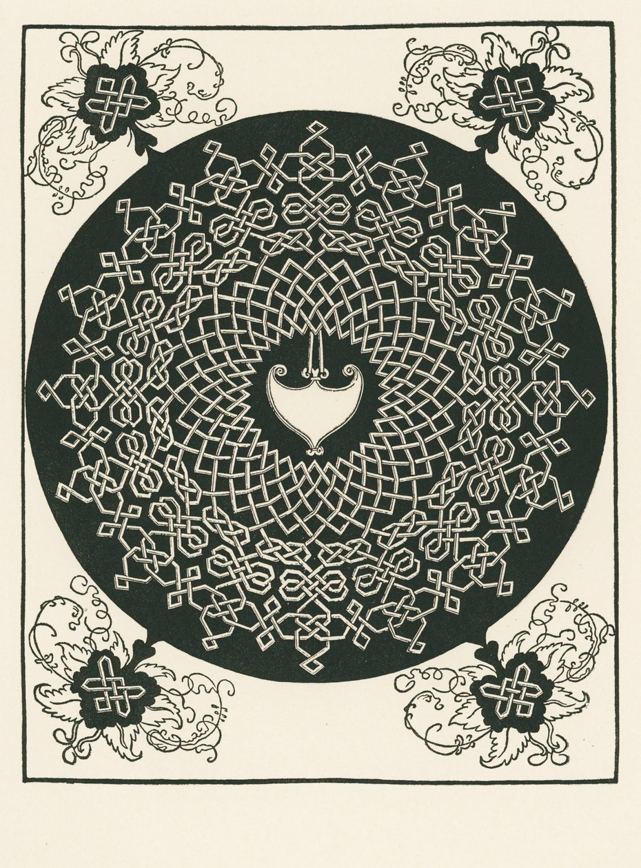 Nó com peça central em forma de coração e padrão angular de Albrecht Dürer or Duerer