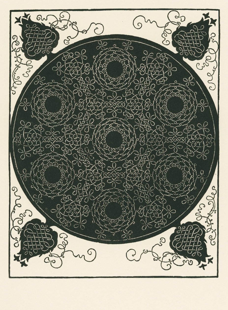 Nó com um pequeno círculo preto no centro, repetido seis vezes de Albrecht Dürer or Duerer