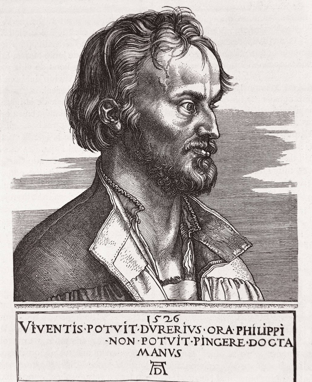 MELANCHTON, Philipp Schwarzerd, chamado (1497-1560). Teóloga e colaboradora de Lutero (gravura) de Albrecht Dürer