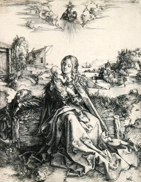 Madona com uma Libélula (gravação) de Albrecht Dürer