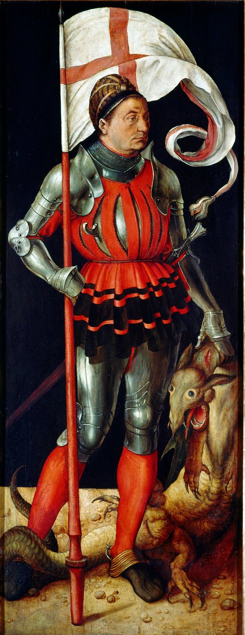 Altareiro Paumgartner: Pintura "Saint George" de Albrecht Durer (1471-1528) 1502-1504 Dim. 157x61 cm Alte Pinakothek, Munique de Albrecht Dürer