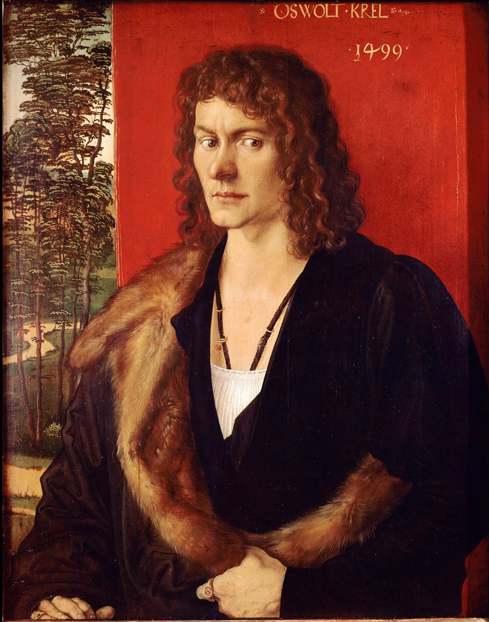 Retrato de Oswolt Krel Painting de Albrecht Durer (1471-1528) 1499 Dim. 50x39 cm Munique, Alte Pinakothek de Albrecht Dürer