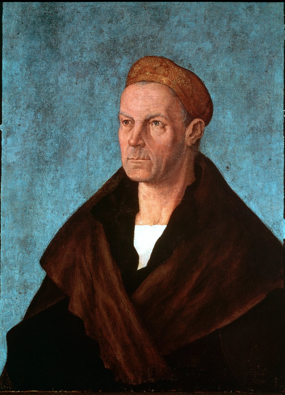 Retrato do banqueiro alemão Jakob II Fugger dit le Riche (1459-1525) Detrempe d