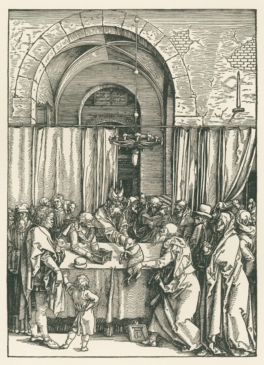 Recusa da oferta de Joaquim, c.1504 (xilogravura) de Albrecht Dürer or Duerer