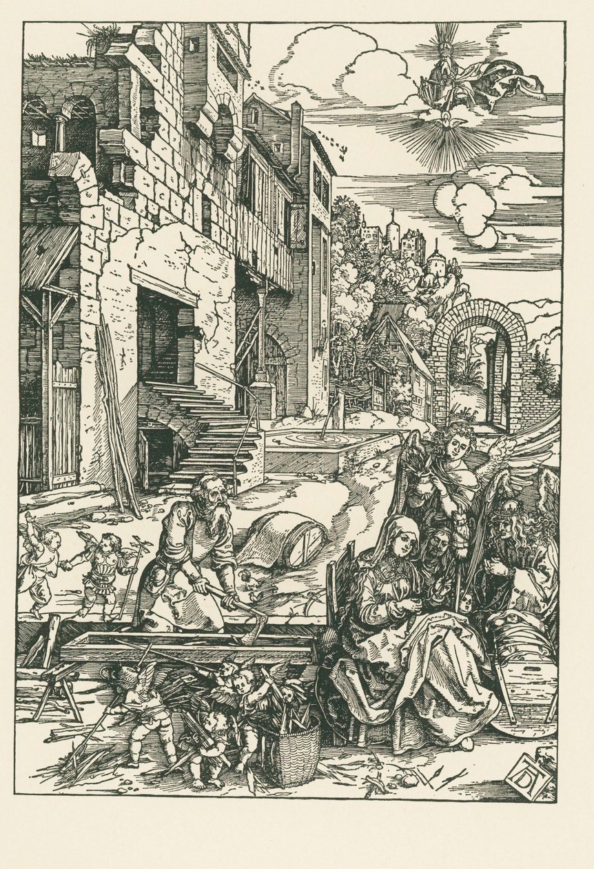 Descanso na fuga para o Egito, c.1502 (xilogravura) de Albrecht Dürer or Duerer