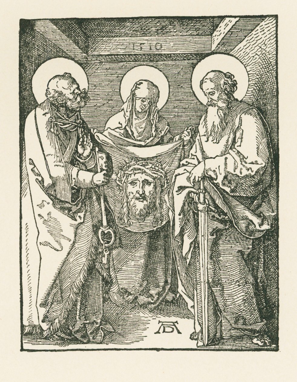 Santa Verónica entre São Pedro e São Paulo - O Sudário de Santa Verónica de Albrecht Dürer or Duerer