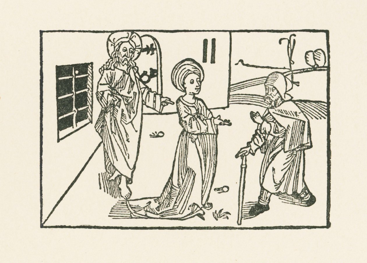 Segunda obra de Misericórdia: acolhimento do peregrino em sua casa de Albrecht Dürer or Duerer