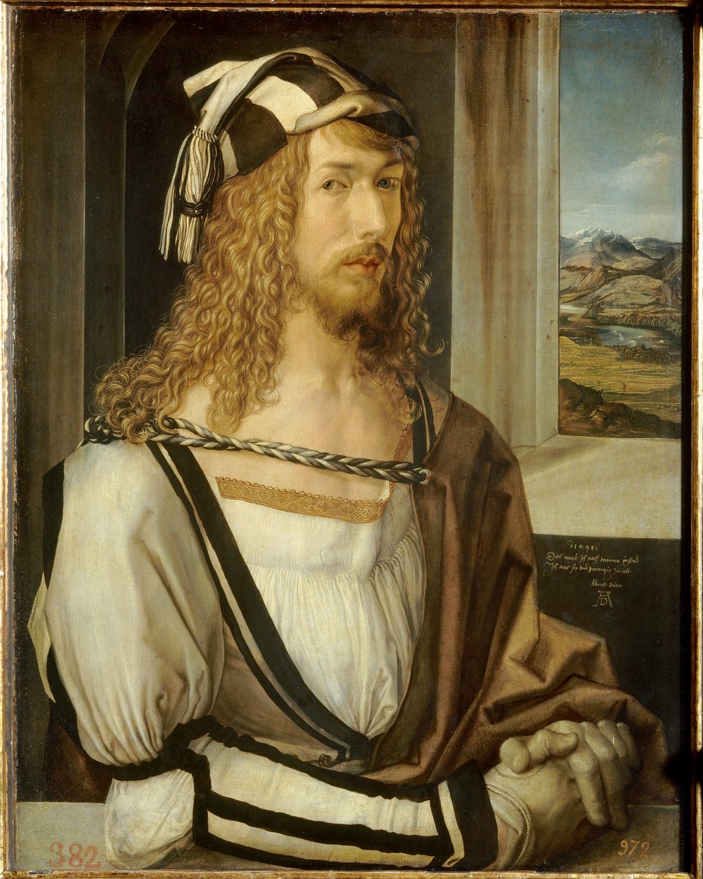 Auto-Retrato Pintura de Albrecht Durer (1471-1528) 1498 Sun. 0,52x0,41m. Museu do Prado de Madrid de Albrecht Dürer