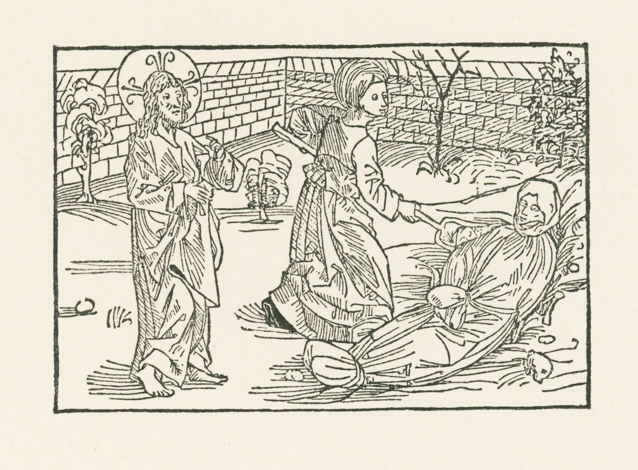 Sexta obra de Misericórdia: Cuidar do enterro de um semelhante de Albrecht Dürer or Duerer