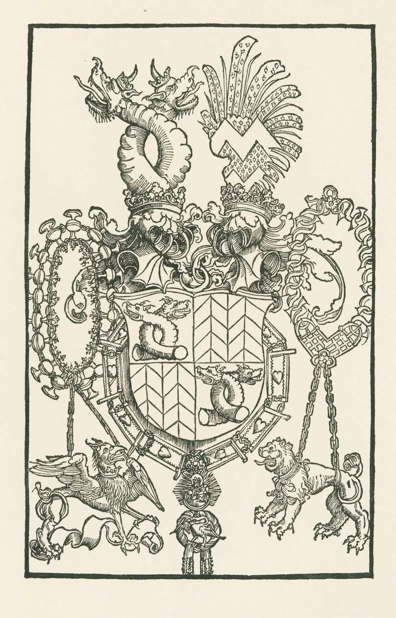 O brasão de armas de Florian Waldauf von Waldenstein de Albrecht Dürer or Duerer