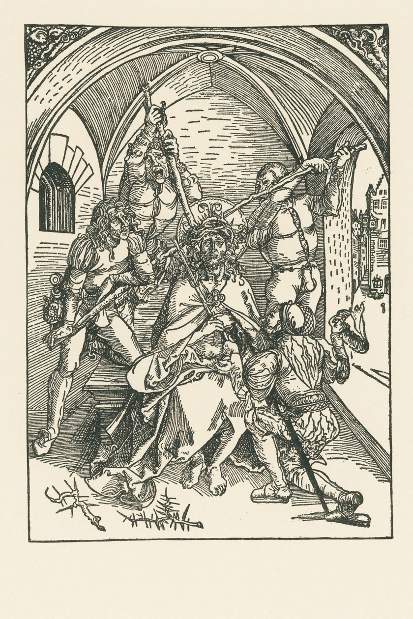 A Coroação de Espinhos, c.1500 (xilogravura) de Albrecht Dürer or Duerer