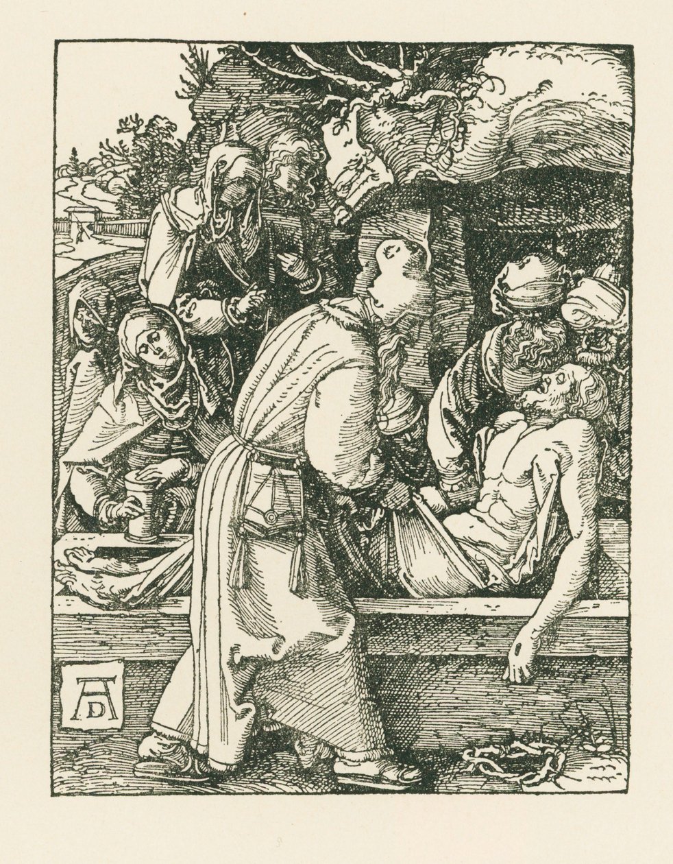 O Sepultamento, c.1509-10 (xilogravura) de Albrecht Dürer or Duerer