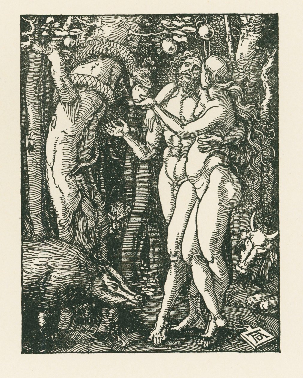 A Queda do Homem, c.1510 (xilogravura) de Albrecht Dürer or Duerer