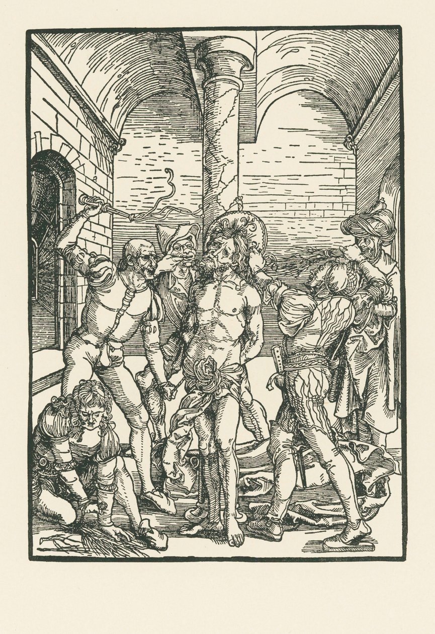 A Flagelação, c.1500 (xilogravura) de Albrecht Dürer or Duerer
