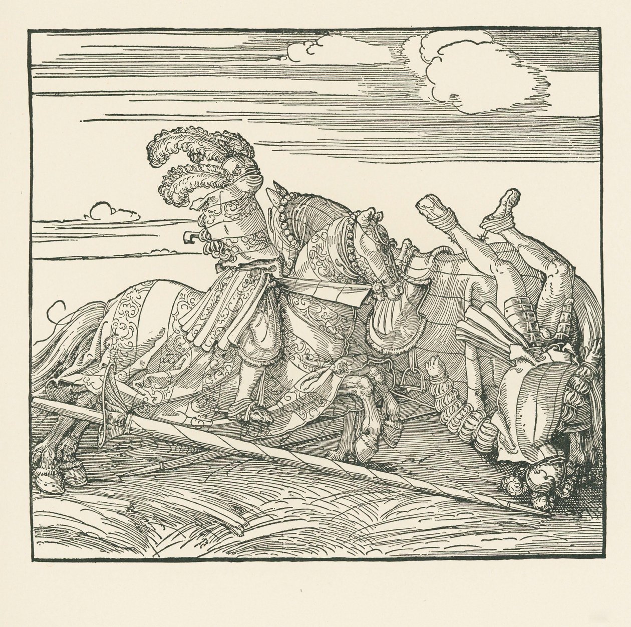 O Torneio Alemão, c.1517-18 (xilogravura) de Albrecht Dürer or Duerer