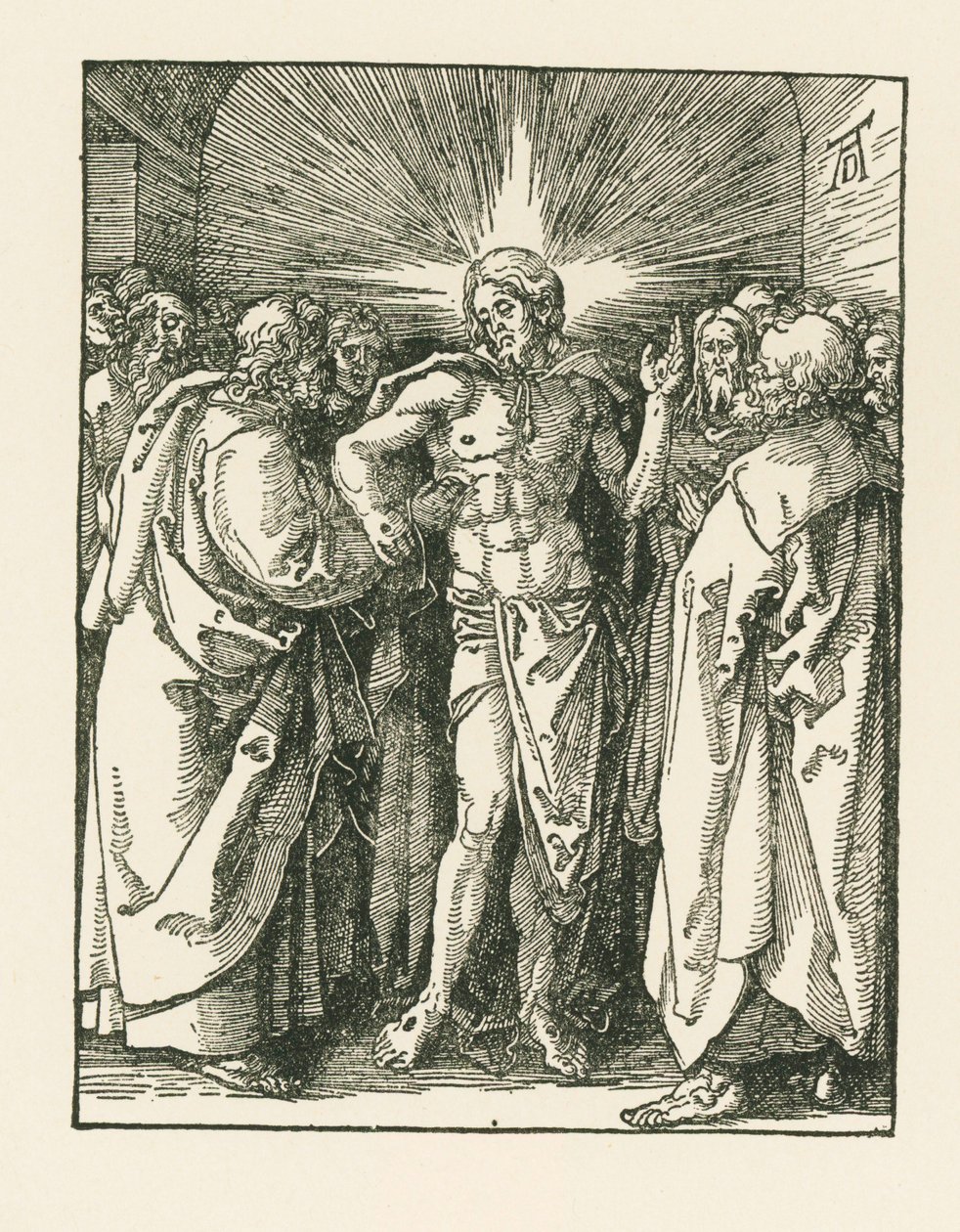 A Incredulidade de São Tomé, c.1510-10 (xilogravura) de Albrecht Dürer or Duerer