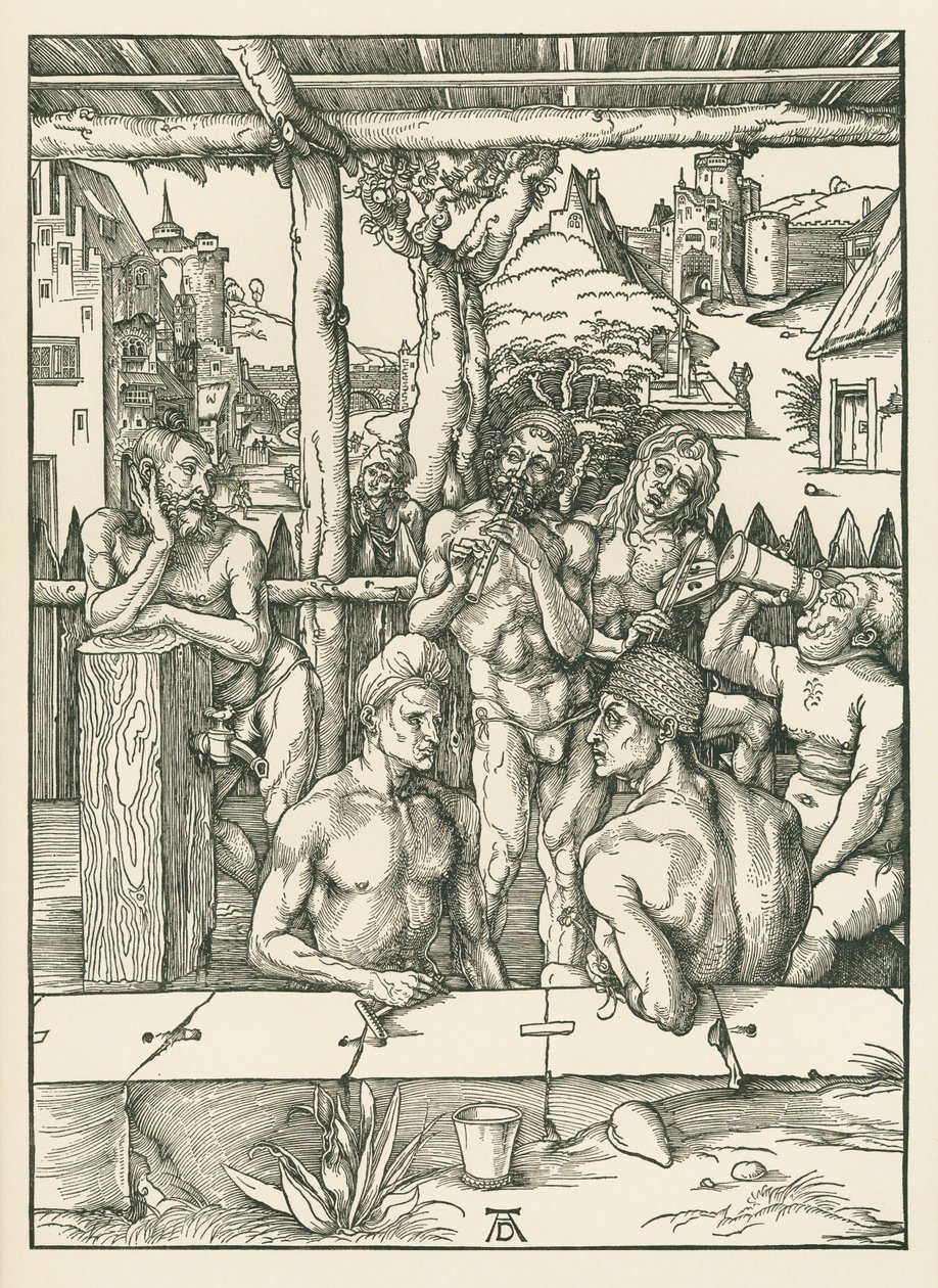 O Banho dos Homens, c.1496-97 (xilogravura) de Albrecht Dürer or Duerer
